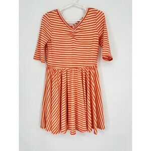 Dotdotsmile Girls Dress Size 3/4 Orange and Yellow Stripes NWT